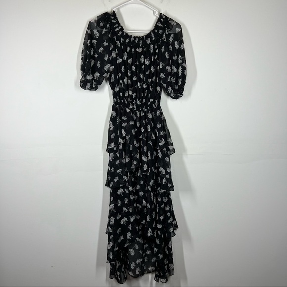 Maje Floral Off The Shoulder High Low Dress Size 38 or US Medium - Picture 3 of 12